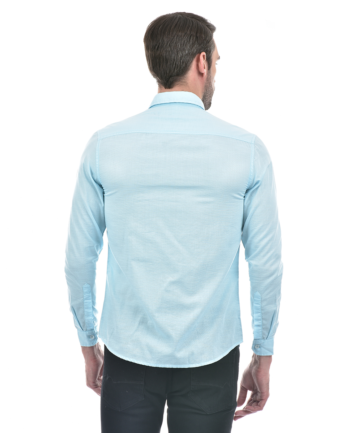 Numero Uno Men Solid Sky Blue Shirt